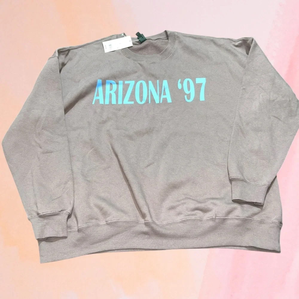 wild fable Brown Crewneck Sweatshirt with Teal "ARIZONA '97" Print - Picture 2 of 9
